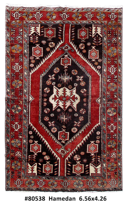 4x7 Authentic Hand Knotted Persian Hamadan Rug - Iran - bestrugplace
