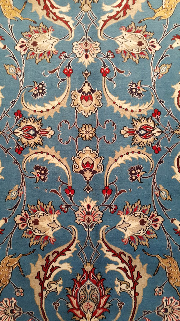 9.2 x 12.7 Blue Persian Qum Rug 80550