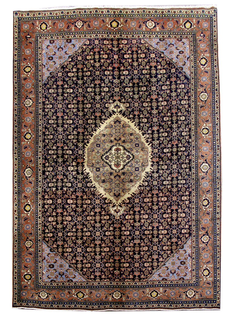 6.8 x 9.9 Navy Blue Persian Ardebil Rug 80764