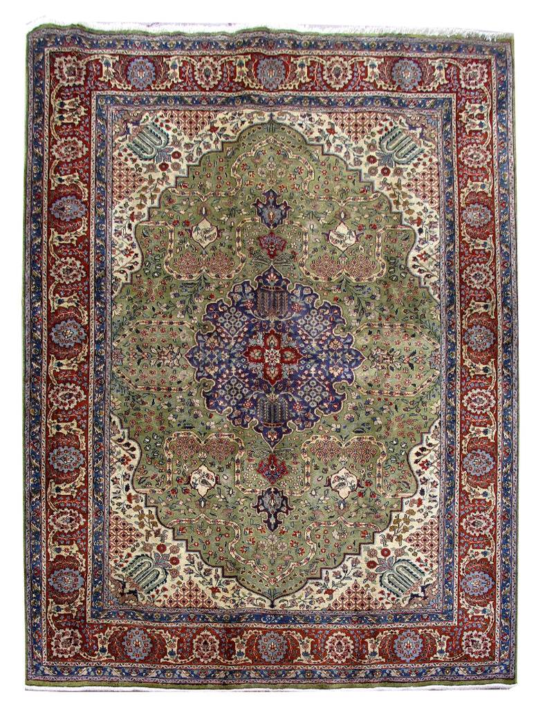 8.3 x 10.11 Military Green Persian Tabriz Rug 80834