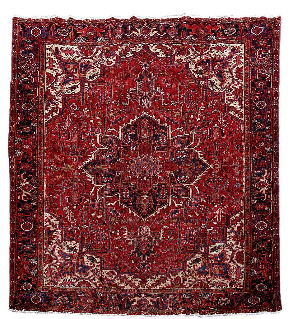 7.11 x 9.5 Red Persian Heriz Rug #B-80880