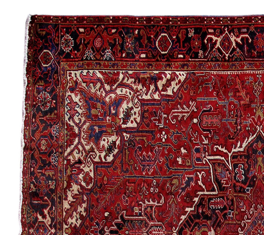 7.11 x 9.5 Red Persian Heriz Rug #B-80880
