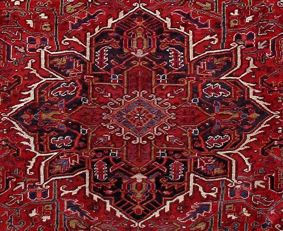 7.11 x 9.5 Red Persian Heriz Rug #B-80880