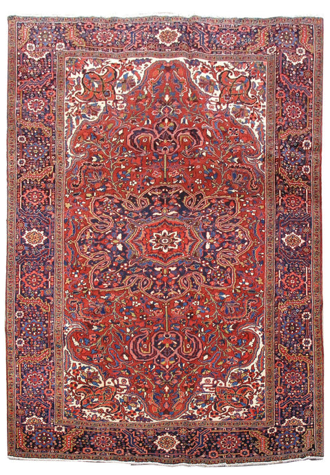 8x12 Authentic Hand Knotted Persian Heriz Rug - Iran - bestrugplace