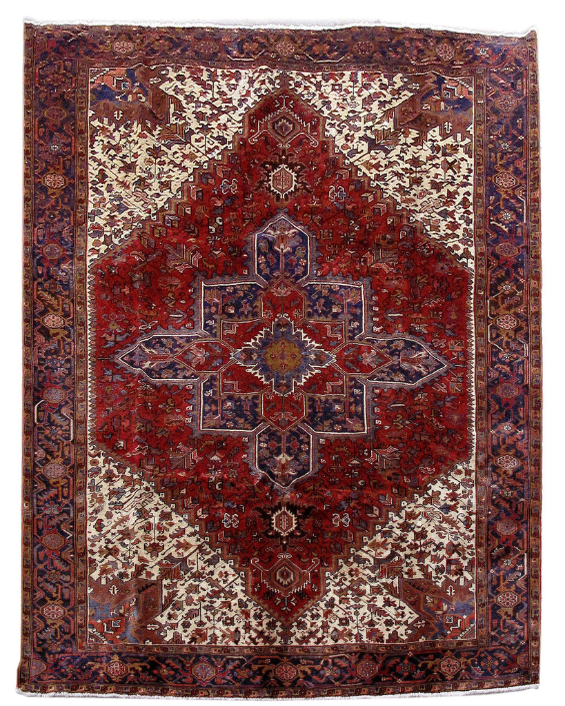 10x13 Authentic Hand Knotted Persian Heriz Rug - Iran - bestrugplace
