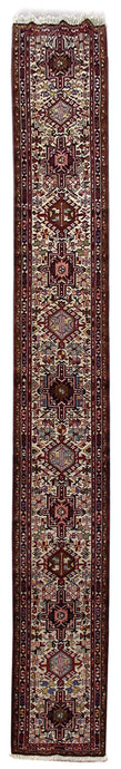 2x15 Authentic Hand Knotted Persian Karaja Rug - Iran - bestrugplace
