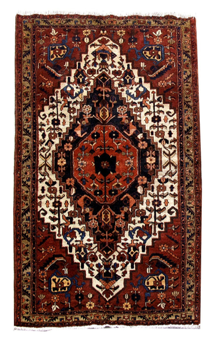 4x7 Authentic Hand Knotted Persian Hamadan Rug - Iran - bestrugplace