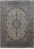 Load image into Gallery viewer, 8.2 x 11.8 Bluish Grey Persian Signed Kashan Rug 81113
