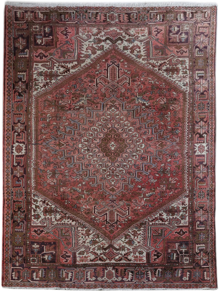 8.6 x 11.4 Rare Red Persian Heriz Rug 81209