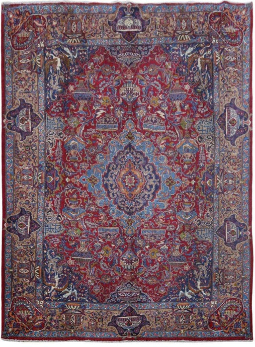 9x13 Authentic Hand-knotted Persian Signed Kashmar Rug - Iran - bestrugplace
