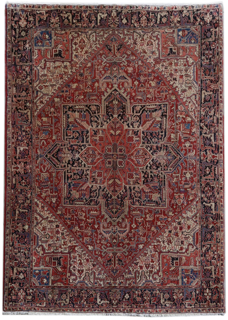 8.4 x 11.8 Salmon Red Persian Heriz Rug 81273
