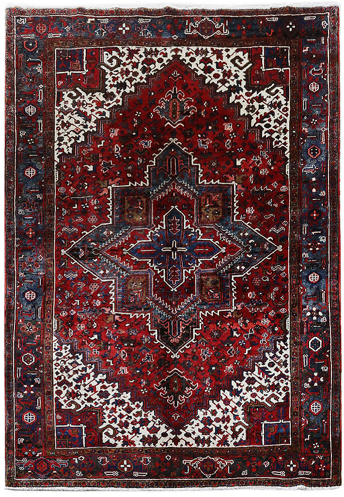 7.3 x 10.2 Red Persian Heriz Rug 81297