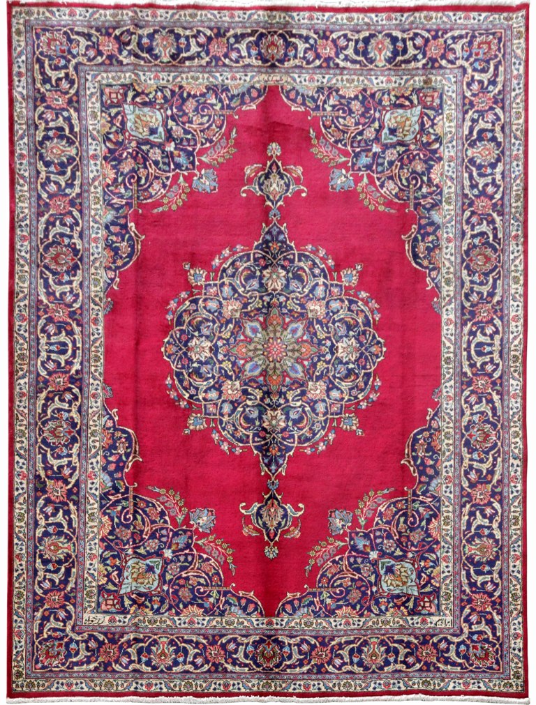 7.11 x 10.11 Rose Persian Signed Tabriz Rug 81341