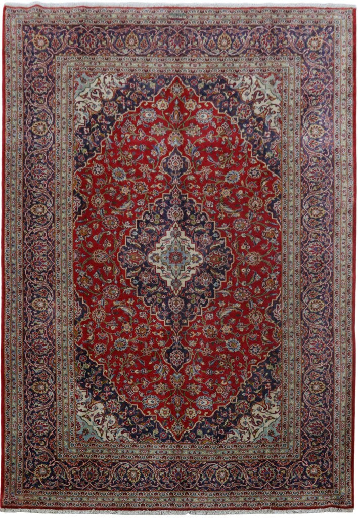 8.2 x 11.10 Red Persian Signed Kashan Rug 81376
