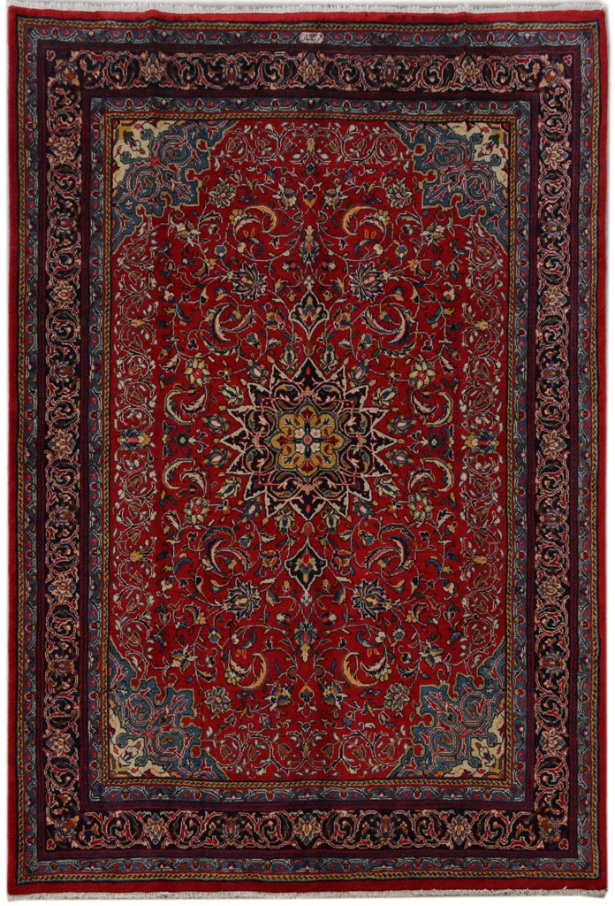 7.9 x 11.6 Cornell Red Persian Sarouk Rug 81380