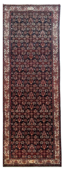 4x14 Authentic Hand-knotted Persian Hamadan Rug - Iran - bestrugplace