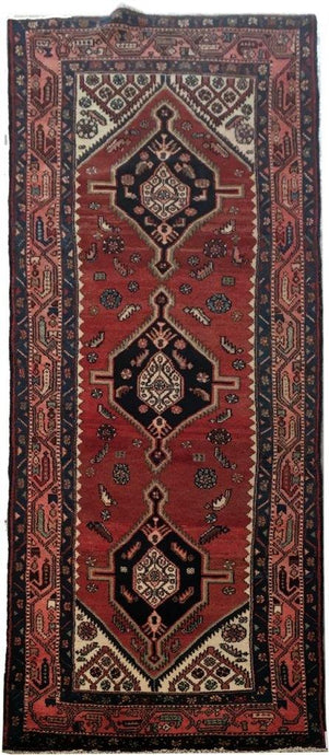 4x11 Authentic Hand-knotted Persian Hamadan Rug - Iran - bestrugplace