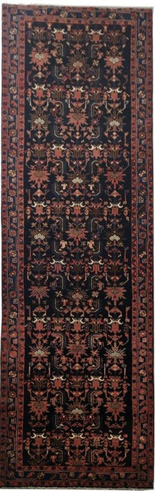 4x14 Authentic Hand-knotted Persian Hamadan Rug - Iran - bestrugplace