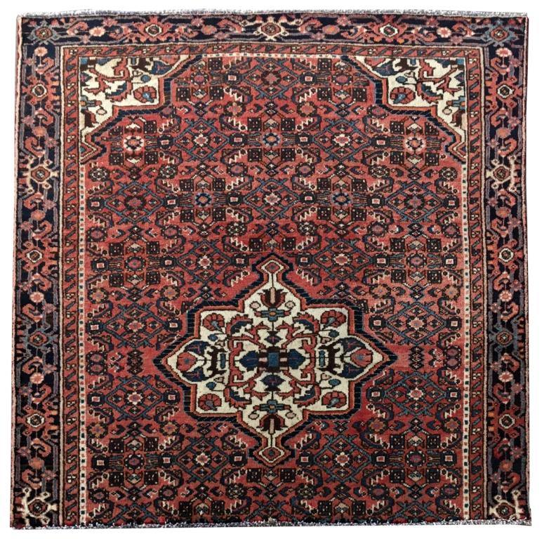4.7' x 4.7' Ivory-Persian-Hamadan-Bijar-Rug.jpg 
