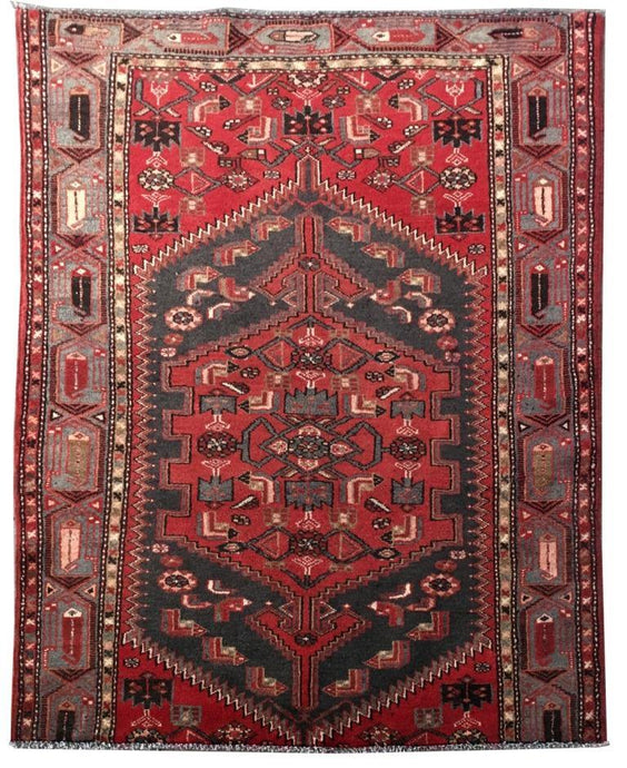 4x5 Authentic Hand-knotted Persian Zanjan Rug - Iran - bestrugplace