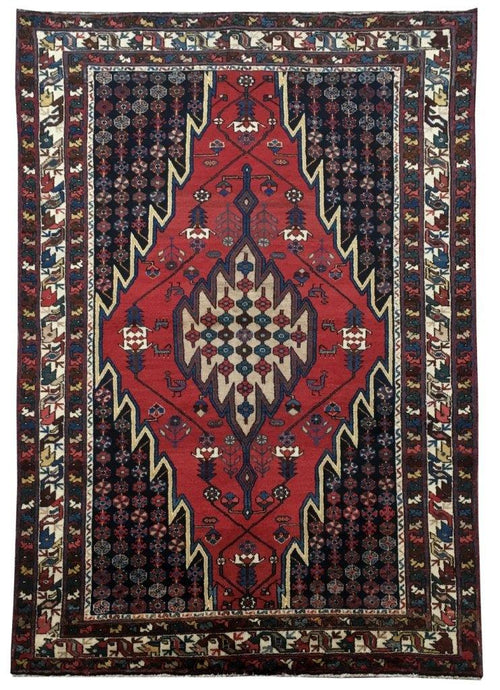 5x7 Authentic Hand-knotted Persian Hamadan Rug - Iran - bestrugplace