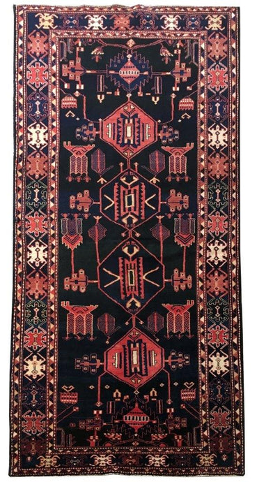 5x11 Authentic Hand-knotted Persian Hamadan Rug - Iran - bestrugplace