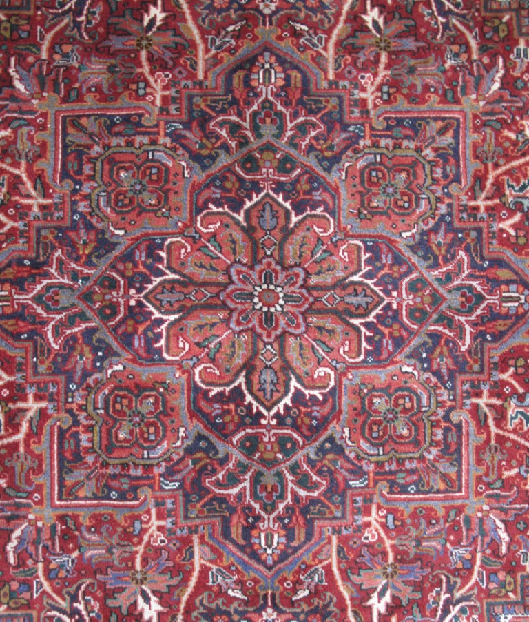 7.3 x 9.6 Maroon Persian Kashan Rug #B-81811