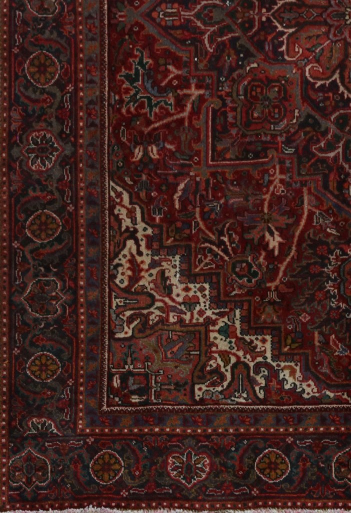 7.3 x 9.6 Maroon Persian Kashan Rug #B-81811