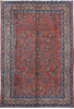 Load image into Gallery viewer, 7.11 x 11.6 Coral Persian Sarouk Quality Wool Rug 81838