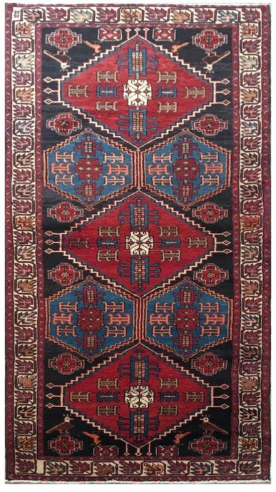 4x10 Authentic Hand-knotted Persian Hamadan Rug - Iran - bestrugplace