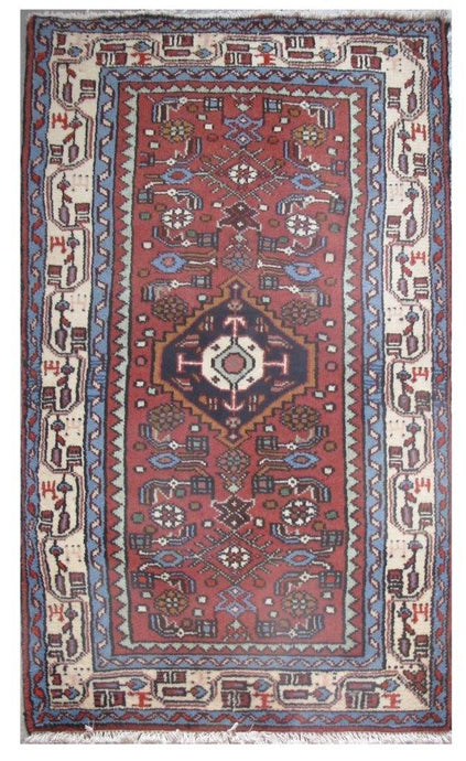 3x5 Authentic Hand-knotted Persian Hamadan Rug - Iran - bestrugplace