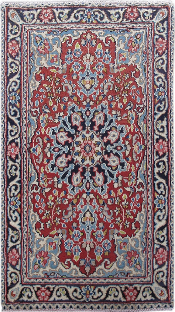 2 x 3.7 Red Narrow Persian Kerman Rug 82018