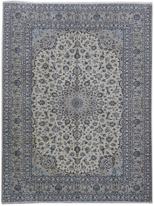 WHITE SIGNED 10x13 ersian Signed Kashan Rug - Iran 82198 - bestrugplace