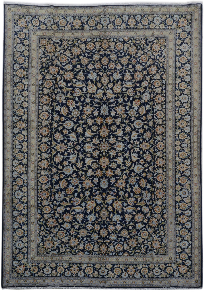 9.4 x 13.4 Blue Zodiac Persian Signed Kashan Rug 82205