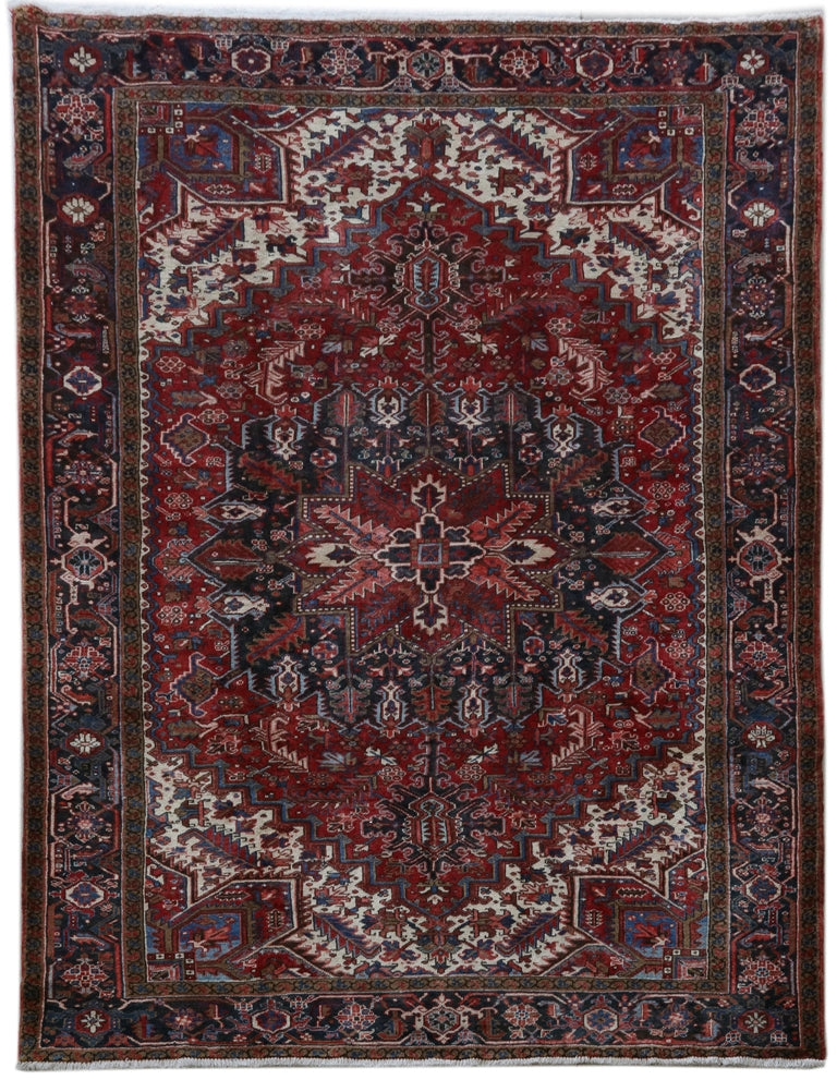 8.2 x 10.10 Rust Red Persian Heriz Rug 82226