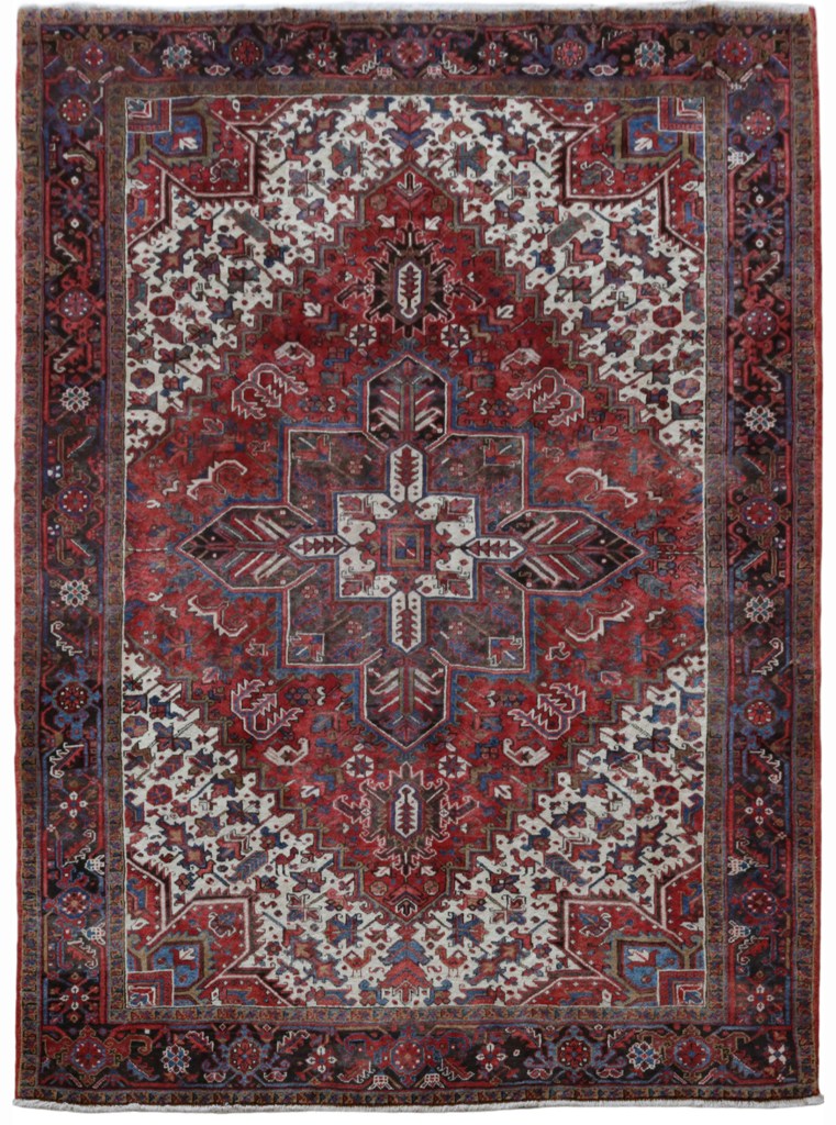 7.11 x 10.10 Pale Red Persian Heriz Rug 82232