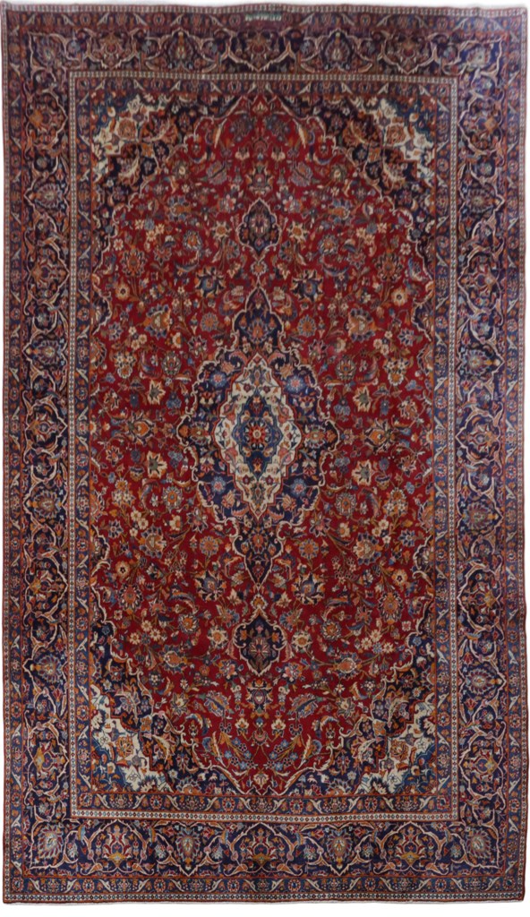 9.6 x 16.1 Red Persian Kashan Rug 82299