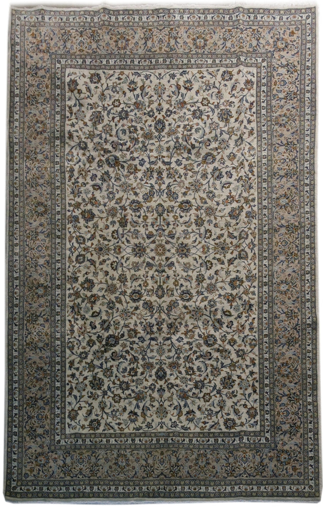 8.2 x 12.11 Ivory Persian Kashan Rug 82318