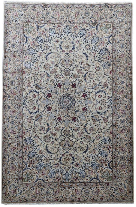 7x11 Authentic Hand-knotted Persian Wool&Silk Nain 9 La Rug - Iran - bestrugplace