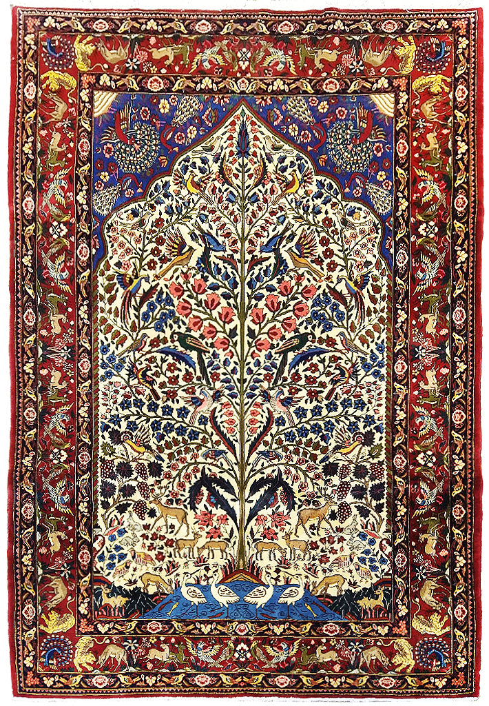 6.9 x 10.4 Persian Bakhtiar Rug TREE OF LIFE #5030