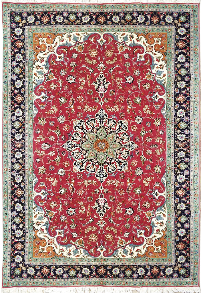 7 x 10 FINER QUALITY Authentic Persian Tabriz Rug Wool and Silk 400 KPSI #5052