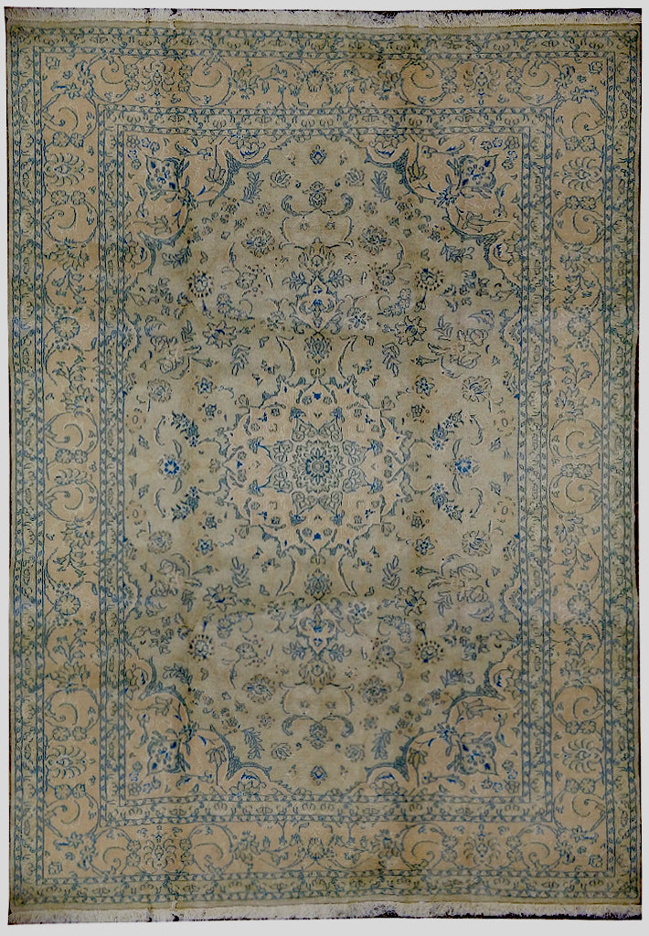 6.6 x 9.6 Persian Tabriz Rug Pale Colors #5061