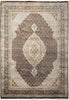 Load image into Gallery viewer, 8.3 x 11.8 Wool and Silk Tabriz Mahi Rug BLACK Fine Weave 200 KPSI #F-5607