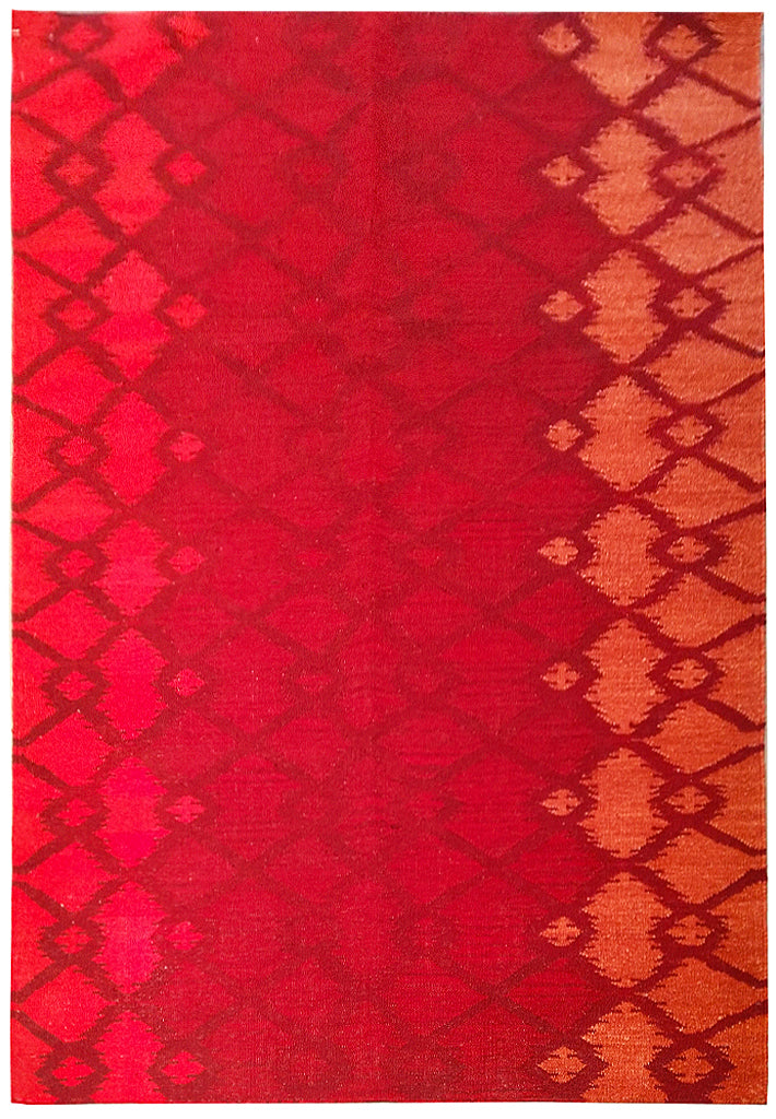 5.1 x 7.11 Contemporary Red Rug Modern Kilim #F-5612