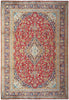 Load image into Gallery viewer, 9.6 x 13.10 Persian Red Blue Traditional Kashan Rug Semi-Antique #F-5625