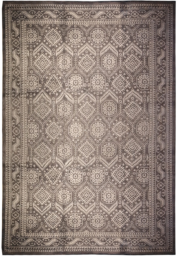 9.1 x 12 Hand-knotted Contemporary Area Gray rug #F-5636