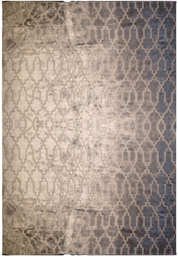 8.3 x 9.11 BAMBOO SILK GRAY MODERN CARPET Handmade India area Rug #F-5663