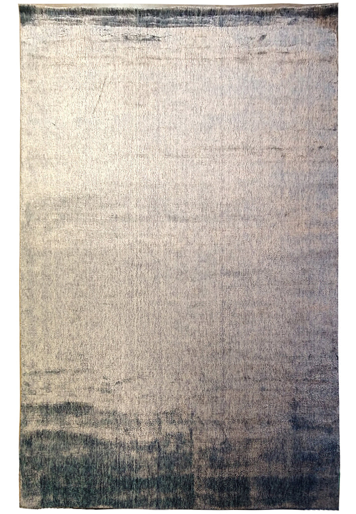 6.1 x 9.1 PLAINE LIGHT BLUE AREA RUG HANDMADE INDIA SHINY RUG #F-5666