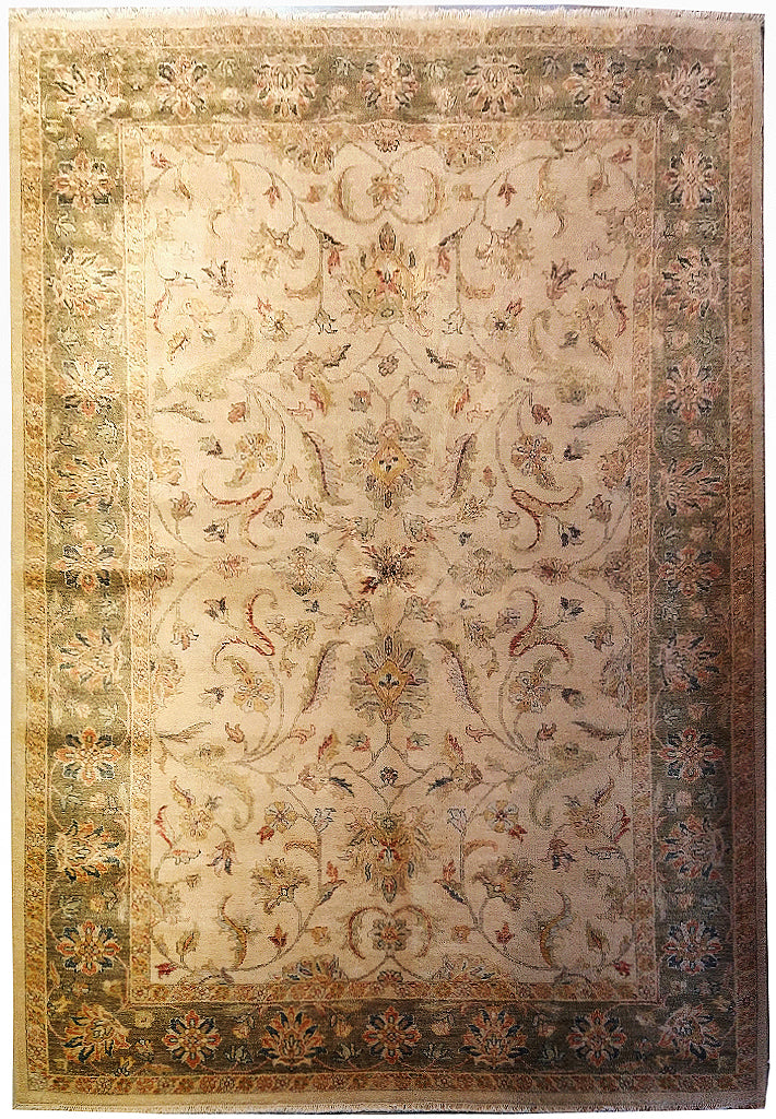 6.6 x 9.6 Quality Jaipour Rug Beige Olive Green #F-5707