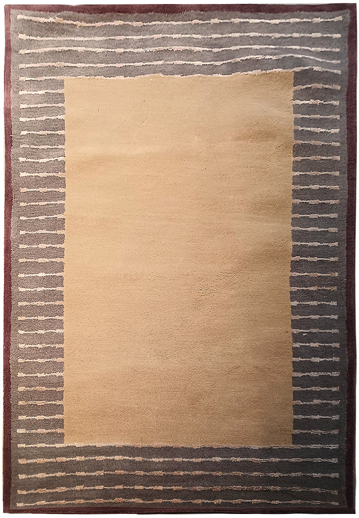 5 x 8 MODERN WOOL RUG PLAIN with border #F-5799